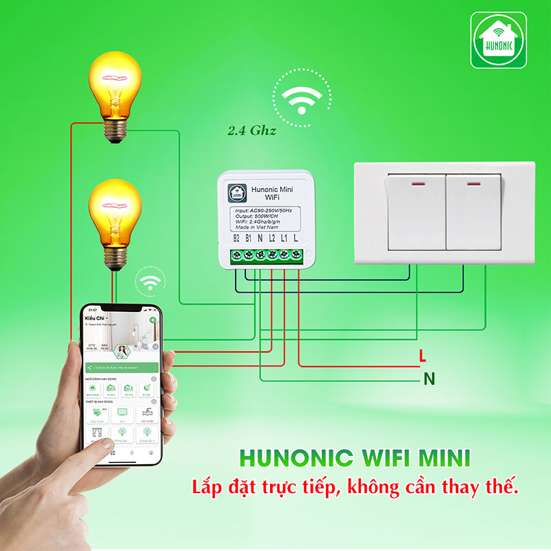 Công tắc điều khiển từ xa Hunonic Mini